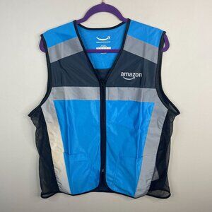 Amazon Flex Driver Vest Medium Large Full Zip Extra Reflective Pockets Unisex